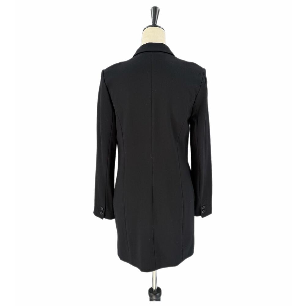 Chico’s Sz 0 Black Professional Workwear Layering Minimal Longline Blazer Jacket - Picture 2 of 15